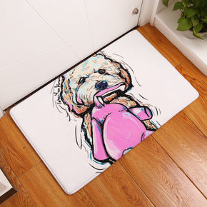 Cute Colourful Dog Pattern Entryway Doormat Rugs Kitchen Bathroom Anti-slip Mats 10