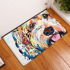 Cute Colourful Dog Pattern Entryway Doormat Rugs Kitchen Bathroom Anti-slip Mats 12