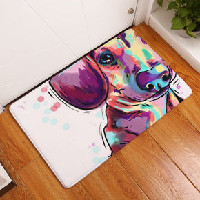 Cute Colourful Dog Pattern Entryway Doormat Rugs Kitchen Bathroom Anti-slip Mats 16