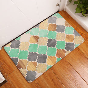 Three Colours Lantern Shape Geometric Pattern Entryway Doormat Rugs Kitchen Bathroom Anti-slip Mats
