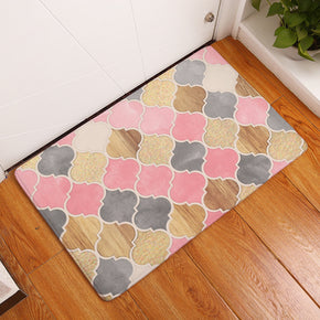Pink Grey Brown Lantern Shape Geometric Pattern Entryway Doormat Rugs Kitchen Bathroom Anti-slip Mats