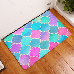 Colourful Lantern Shaped Geometric Pattern Entryway Doormat Rugs Kitchen Bathroom Anti-slip Mats