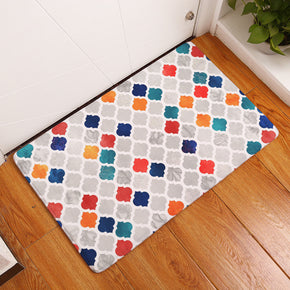 Colourful Small Floral Geometric Pattern Entryway Doormat Rugs Kitchen Bathroom Anti-slip Mats