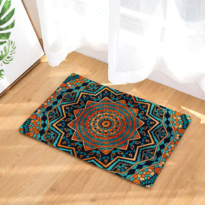 Colourful Traditional Geometric Printed Pattern Entryway Doormat Rugs Kitchen Bathroom Anti-slip Mats