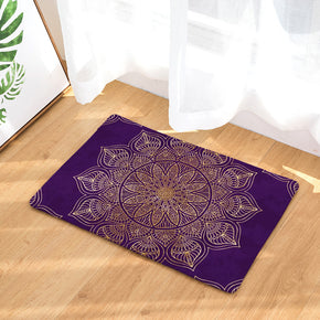 Dark Purple Traditional Geometric Printed Pattern Entryway Doormat Rugs Kitchen Bathroom Anti-slip Mats