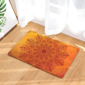 Orange Traditional Geometric Printed Pattern Entryway Doormat Rugs Kitchen Bathroom Anti-slip Mats