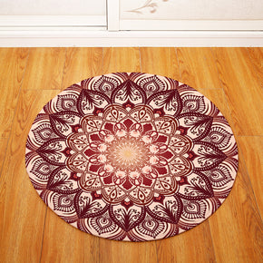 3D Pretty Red Geometric Printing Patterned Round Entryway Doormat Rugs Kitchen Bathroom Anti-slip Mats