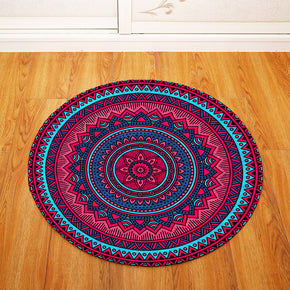 3D Traditional Vintage Geometric Printing Patterned Round Entryway Doormat Rugs Kitchen Bathroom Anti-slip Mats 01