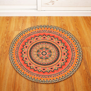 3D Traditional Vintage Geometric Printing Patterned Round Entryway Doormat Rugs Kitchen Bathroom Anti-slip Mats 02