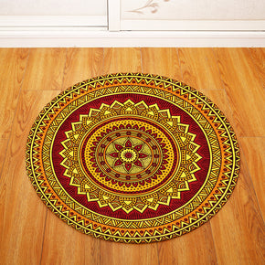 3D Traditional Vintage Geometric Printing Patterned Round Entryway Doormat Rugs Kitchen Bathroom Anti-slip Mats 03