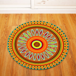 3D Traditional Vintage Geometric Printing Patterned Round Entryway Doormat Rugs Kitchen Bathroom Anti-slip Mats 04