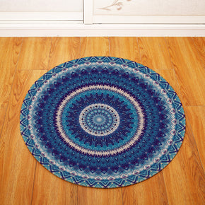 3D Traditional Vintage Geometric Printing Patterned Round Entryway Doormat Rugs Kitchen Bathroom Anti-slip Mats 08