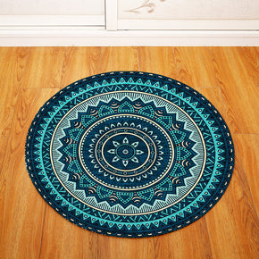 3D Traditional Vintage Geometric Printing Patterned Round Entryway Doormat Rugs Kitchen Bathroom Anti-slip Mats 10