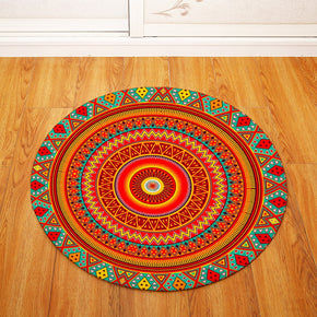 3D Traditional Vintage Geometric Printing Patterned Round Entryway Doormat Rugs Kitchen Bathroom Anti-slip Mats 11