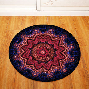 3D Traditional Vintage Geometric Printing Patterned Round Entryway Doormat Rugs Kitchen Bathroom Anti-slip Mats 12