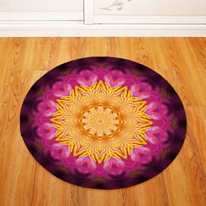 3D Traditional Vintage Geometric Printing Patterned Round Entryway Doormat Rugs Kitchen Bathroom Anti-slip Mats 15
