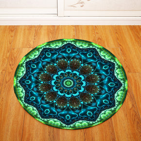 3D Traditional Vintage Geometric Printing Patterned Round Entryway Doormat Rugs Kitchen Bathroom Anti-slip Mats 17