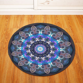 3D Traditional Vintage Geometric Printing Patterned Round Entryway Doormat Rugs Kitchen Bathroom Anti-slip Mats 19