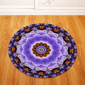 3D Traditional Vintage Geometric Printing Patterned Round Entryway Doormat Rugs Kitchen Bathroom Anti-slip Mats 20