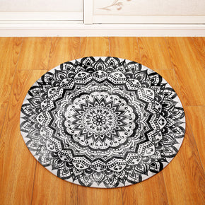 3D Traditional Vintage Geometric Printing Patterned Round Entryway Doormat Rugs Kitchen Bathroom Anti-slip Mats 22