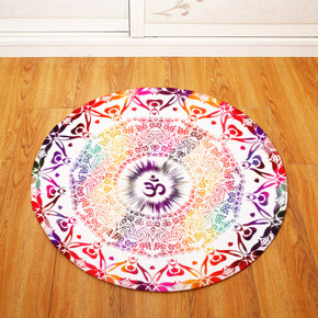 3D Traditional Vintage Geometric Printing Patterned Round Entryway Doormat Rugs Kitchen Bathroom Anti-slip Mats 23