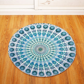 3D Traditional Vintage Geometric Printing Patterned Round Entryway Doormat Rugs Kitchen Bathroom Anti-slip Mats 24