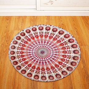 3D Traditional Vintage Geometric Printing Patterned Round Entryway Doormat Rugs Kitchen Bathroom Anti-slip Mats 26