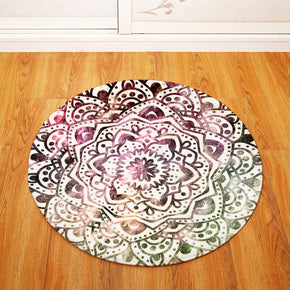 3D Traditional Vintage Geometric Printing Patterned Round Entryway Doormat Rugs Kitchen Bathroom Anti-slip Mats 28