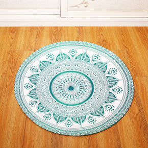 3D Traditional Vintage Geometric Printing Patterned Round Entryway Doormat Rugs Kitchen Bathroom Anti-slip Mats 29