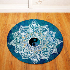 3D Traditional Vintage Geometric Printing Patterned Round Entryway Doormat Rugs Kitchen Bathroom Anti-slip Mats 30