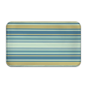 Green Blue Striped Patterned Simplicity Flannel Moroccan Entryway Doormat Rugs Kitchen Bathroom Anti-slip Mats