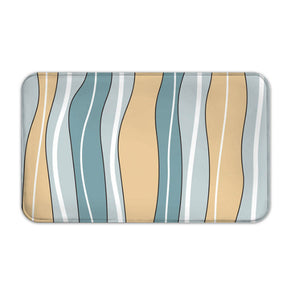 Blue Yellow Striped Flannel Modern Moroccan Patterned Simplicity Entryway Doormat Rugs Kitchen Bathroom Anti-slip Mats