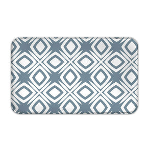 Blue Flannel Modern Geometric Striped Patterned Simplicity Entryway Doormat Rugs Kitchen Bathroom Anti-slip Mats