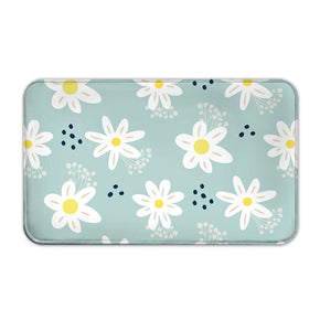 Small White Flowers Modern Flannel Patterned Simplicity Entryway Doormat Rugs Kitchen Bathroom Anti-slip Mats