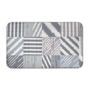 Grey Striped Modern Flannel Patterned Simplicity Entryway Doormat Rugs Kitchen Bathroom Anti-slip Mats