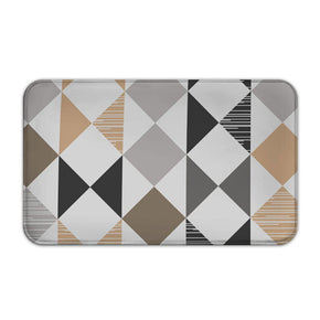 Yellow Grey Striped Modern Flannel Patterned Simplicity Entryway Doormat Rugs Kitchen Bathroom Anti-slip Mats