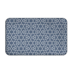 Blue Geometric Striped Modern Flannel Patterned Simplicity Entryway Doormat Rugs Kitchen Bathroom Anti-slip Mats