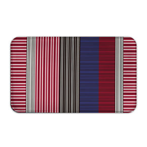 Red Geometric Striped Modern Flannel Patterned Simplicity Entryway Doormat Rugs Kitchen Bathroom Anti-slip Mats
