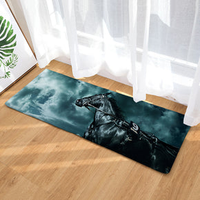 01 Steed Animal Modern Patterned Flannel Simplicity Entryway Doormat Rugs Kitchen Bathroom Anti-slip Mats