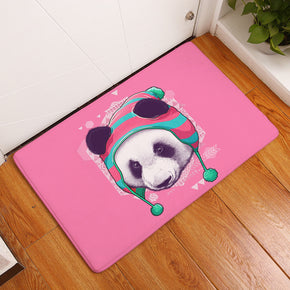 04 Lovely Panda Animal Modern Patterned Flannel Simplicity Entryway Doormat Rugs Kitchen Bathroom Anti-slip Mats