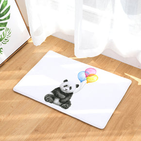 07 Panda Animal Modern Patterned Flannel Simplicity Entryway Doormat Rugs Kitchen Bathroom Anti-slip Mats