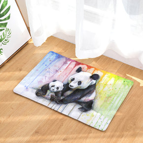 10 Panda Animal Modern Patterned Flannel Simplicity Entryway Doormat Rugs Kitchen Bathroom Anti-slip Mats