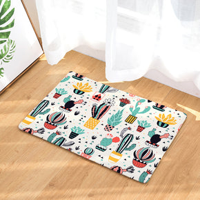 Green Lovely Flannel Animal Plant Modern Patterned Simplicity Entryway Doormat Rugs Kitchen Bathroom Anti-slip Mats