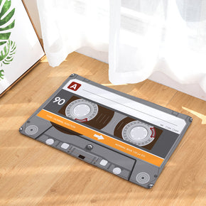 Grey Orange Tape Retro Flannel Patterned Simplicity Entryway Doormat Rugs Kitchen Bathroom Anti-slip Mats