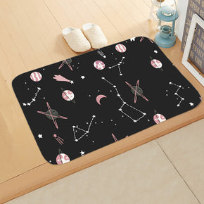 03 Planet Night Sky Flannel Lovely Modern Patterned Simplicity Entryway Doormat Rugs Kitchen Bathroom Anti-slip Mats