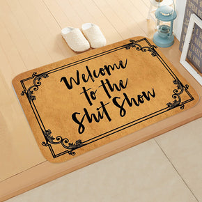 Vintage Proverbs Hand-drawn Text Pattern Modern Patterned Simplicity Entryway Doormat Rugs Kitchen Bathroom Anti-slip Mats 19