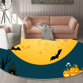 13 Round Halloween Series Pattern Modern Area Rugs Flannel Carpets for Entryway Doormat Kitchen Bathroom Anti-slip Mats