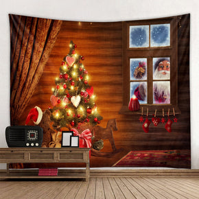 Santa Claus Christmas Tree Boots Holiday Decor Wall Art Tapestry Rugs Tapestries for Dorm Room Bedroom