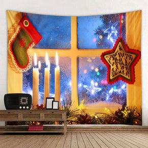 Christmas Boots Star Holiday Decor Wall Art Tapestry Rugs Tapestries for Bedroom Living Dorm Room Room Hall