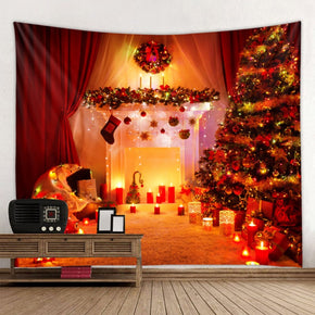 Candle Holiday Decor Wall Art Tapestry Rugs Boots Gift Christmas Tree Tapestries for Bedroom Living Dorm Room Room Hall